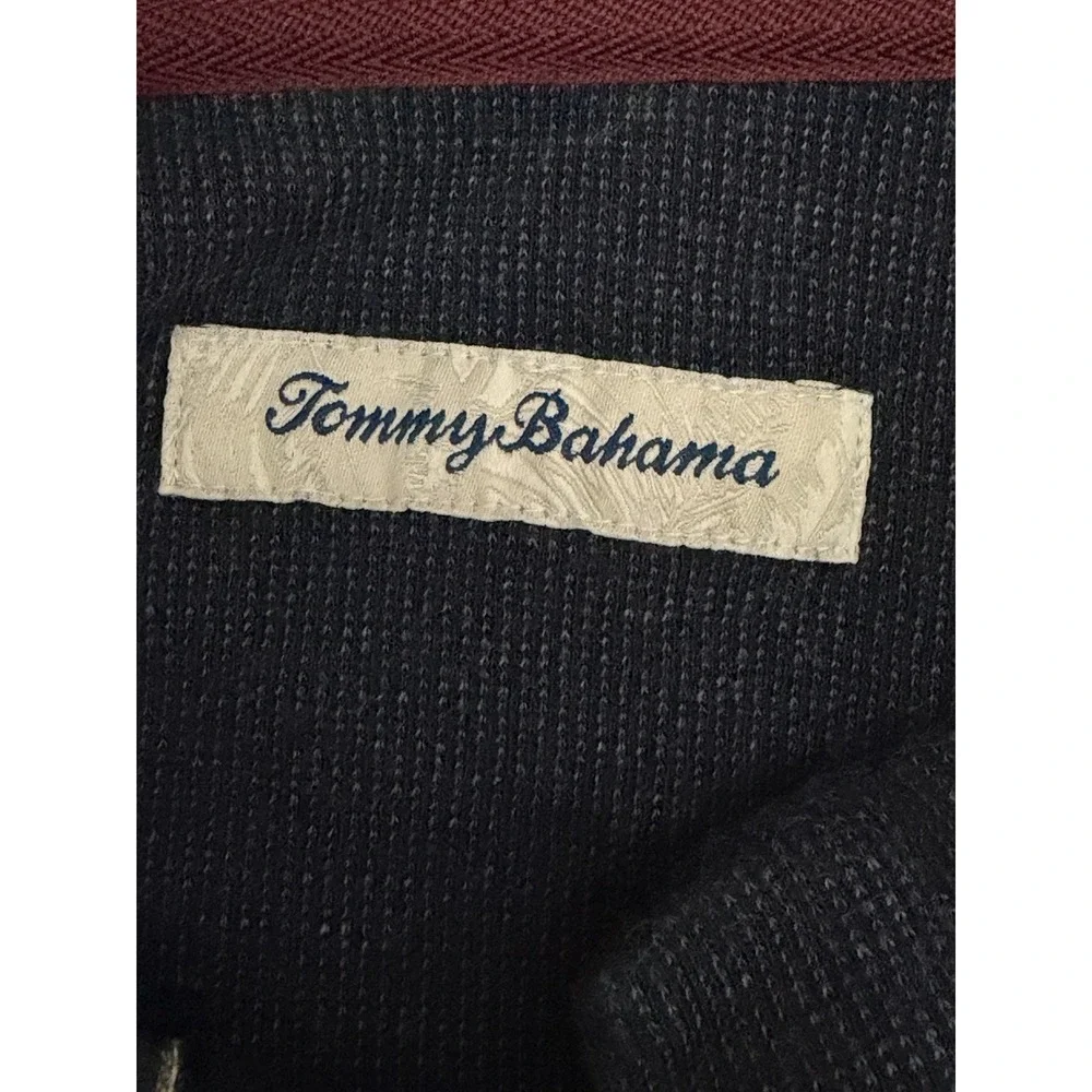 Tommy Bahama Mens Quarter Zip Pullover Sweatshirt Sz Large Blue Gray Long Sleeve